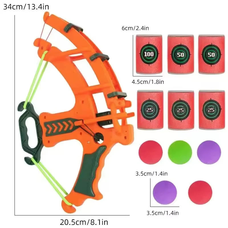 Slingshot Target Sticky Ball Bow Target Montessori Educational Toy Arrow Set Throw Sport Outdoor Fidget Game