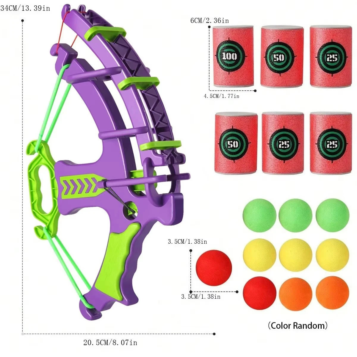 Slingshot Target Sticky Ball Bow Target Montessori Educational Toy Arrow Set Throw Sport Outdoor Fidget Game